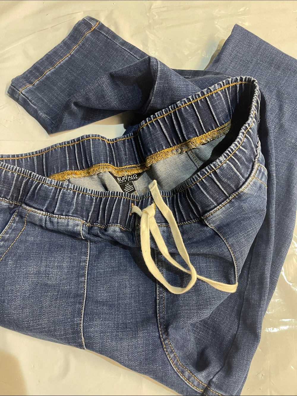 Buffalo David Bitton Dark Blue Drawstring Boyfriend Jeans